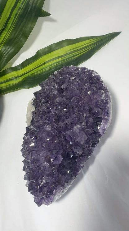 Amethyst Cluster Freeform with Calcite 1.3kg