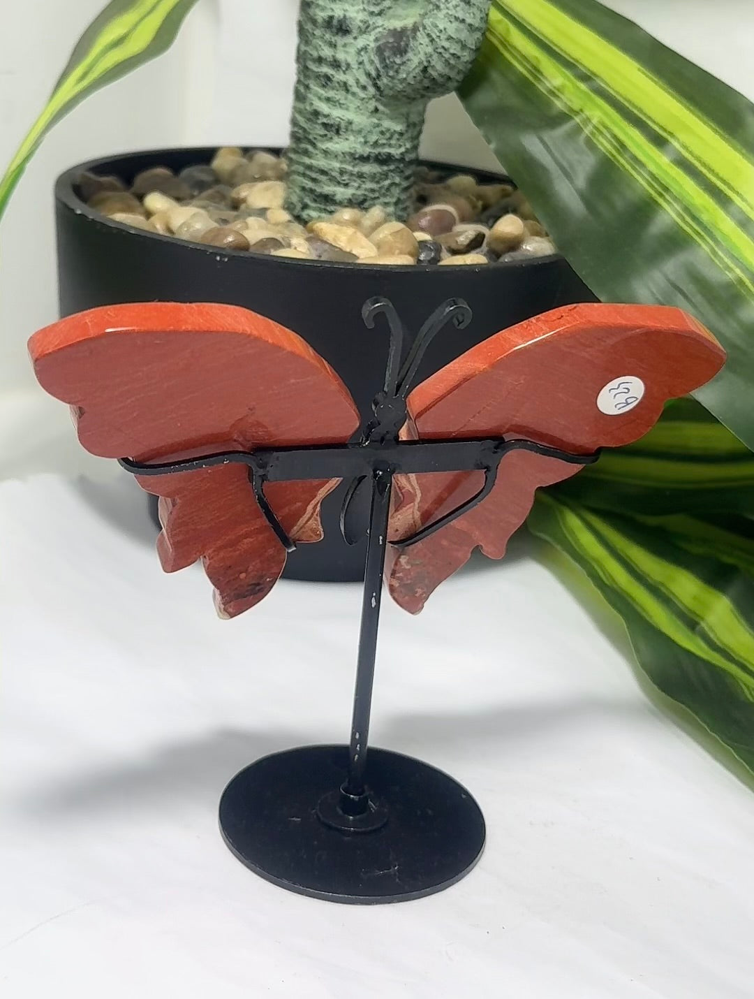 Red Jasper Butterfly on Stand 3pc