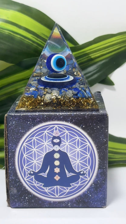 All Seeing Evil Eye Orgonite Pyramid