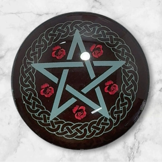 Red Rose Pentagram Magnet