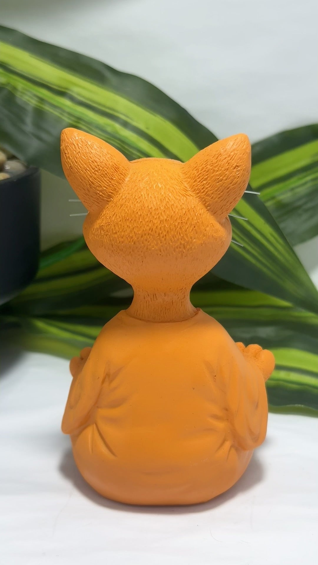 Orange Resin Meditating Cat