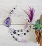 Purple Agate Hanger with feathers app 70cm