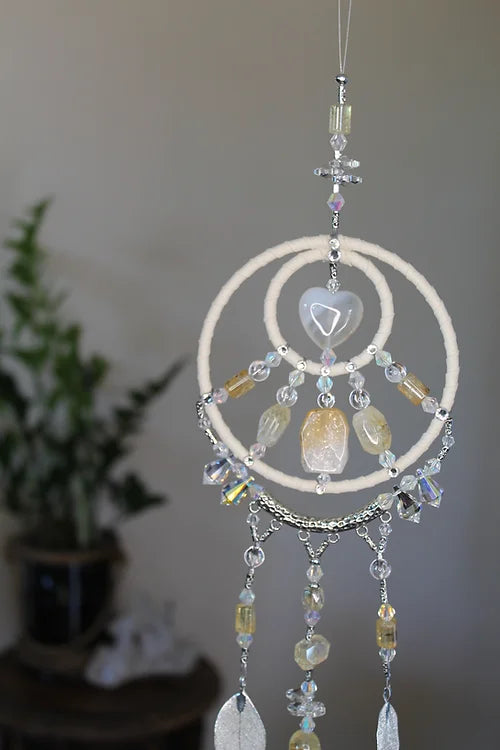 Citrine & Clear Quartz Mandala Hanger app 45cm