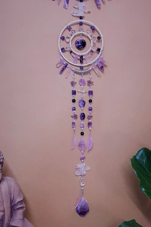 Amethyst XXL Mandala Heart Hanger