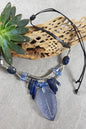 Blue Leaf / Sodalite / Quartz Crystal Necklace