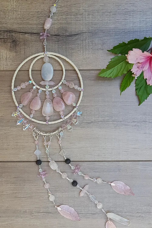 Rose Quartz Mandala Hanger app 60cm