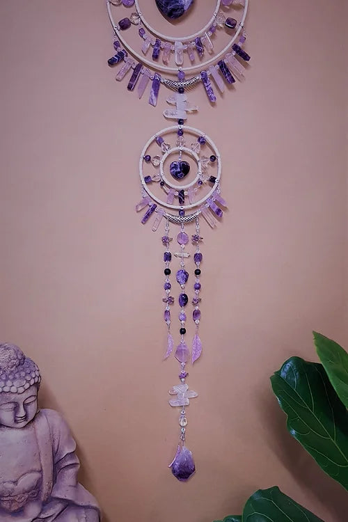 Amethyst XXL Mandala Heart Hanger