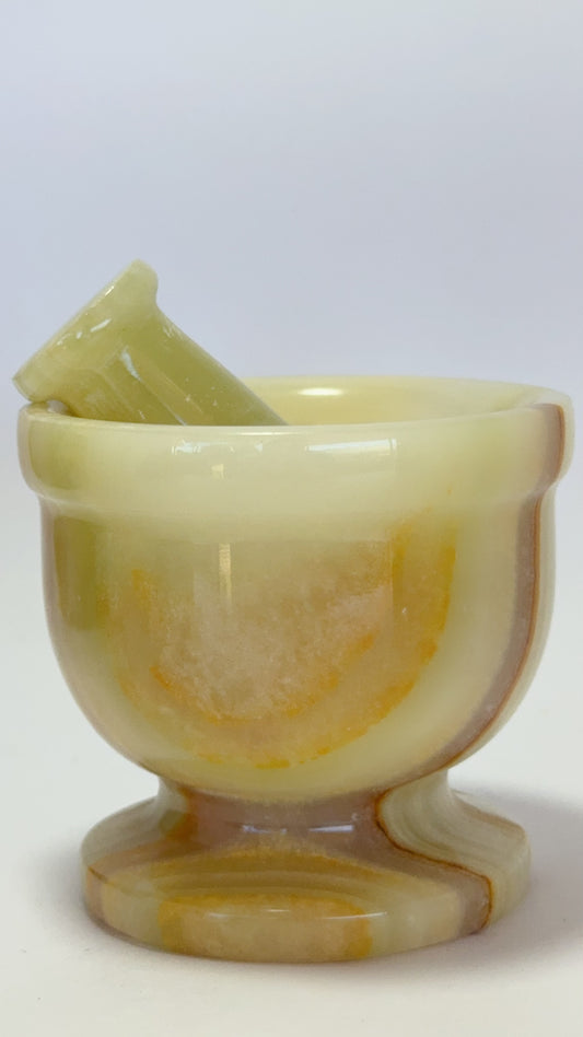 Green Banded Onyx Mortar and Pestle 428g