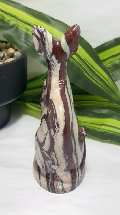 Zebra Jasper Egyptian Cat 518g