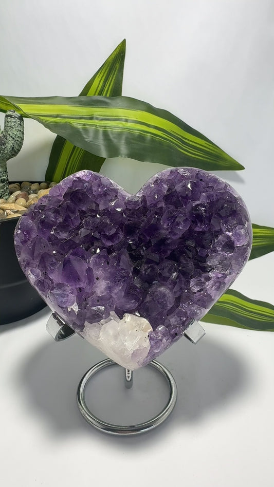 Amethyst Heart with Calcite 724g