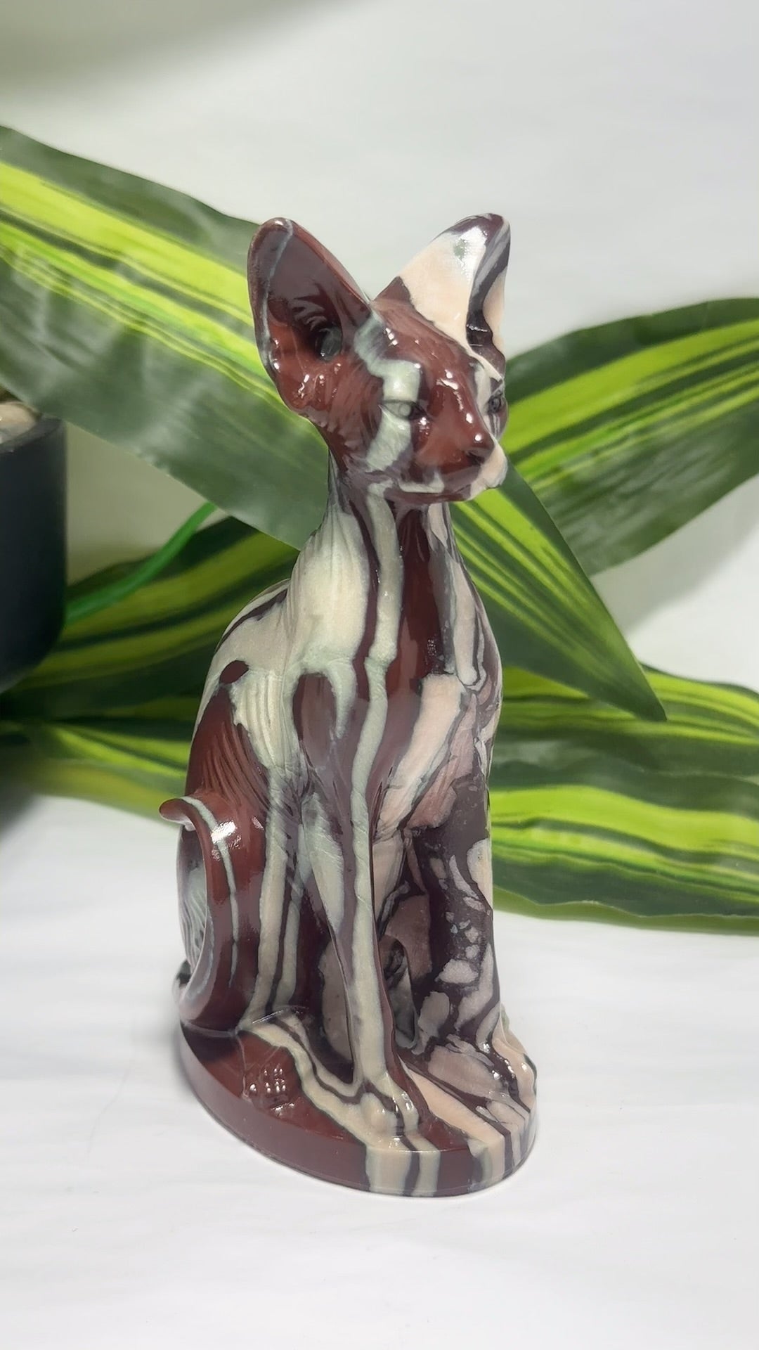 Zebra Jasper Egyptian Cat 518g