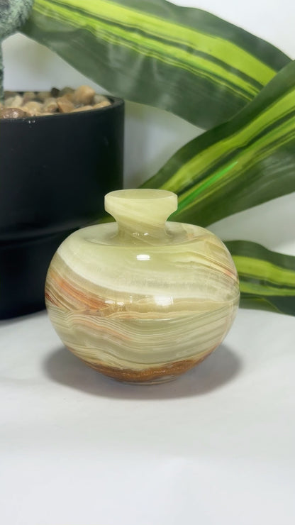 Green Banded Onyx Apple Bowl 284