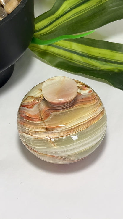 Green Banded Onyx Apple Bowl 294g