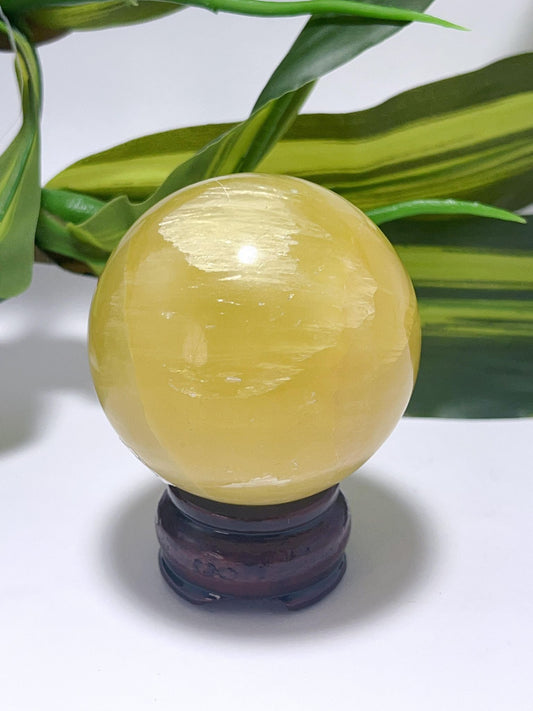 Lemon Calcite Sphere - 423g