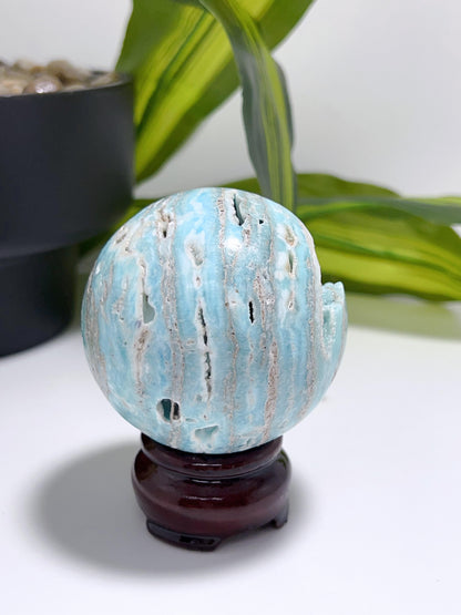 Blue Aragonite Sphere 302g