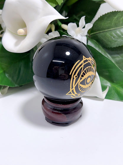 Obsidian Gold Eye Sphere 290g