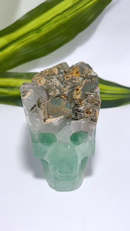 Green Fluorite Skull 790g