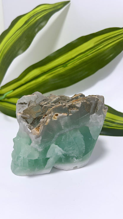 Green Fluorite Skull 790g