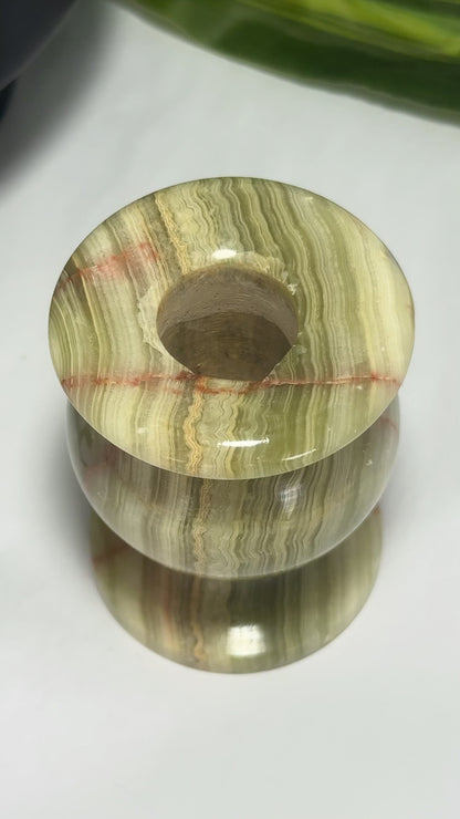 Green Banded Onyx Vase 270g