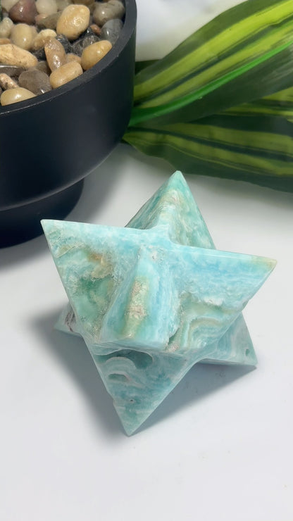 Blue Aragonite Merkaba 454g