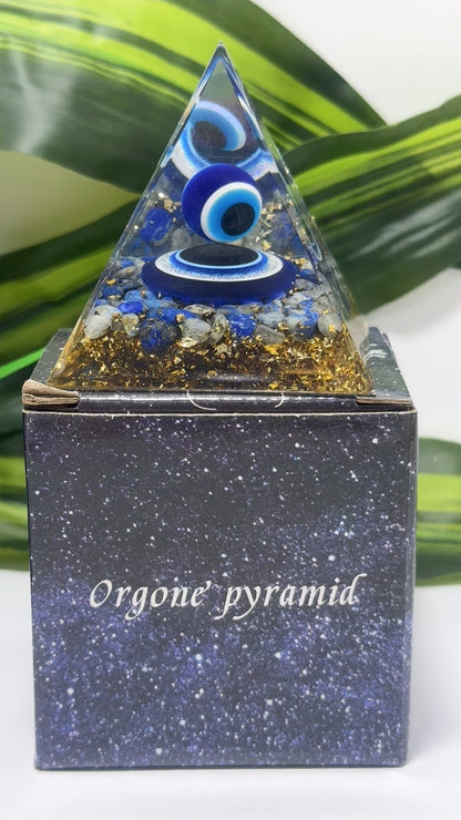 All Seeing Evil Eye Orgonite Pyramid