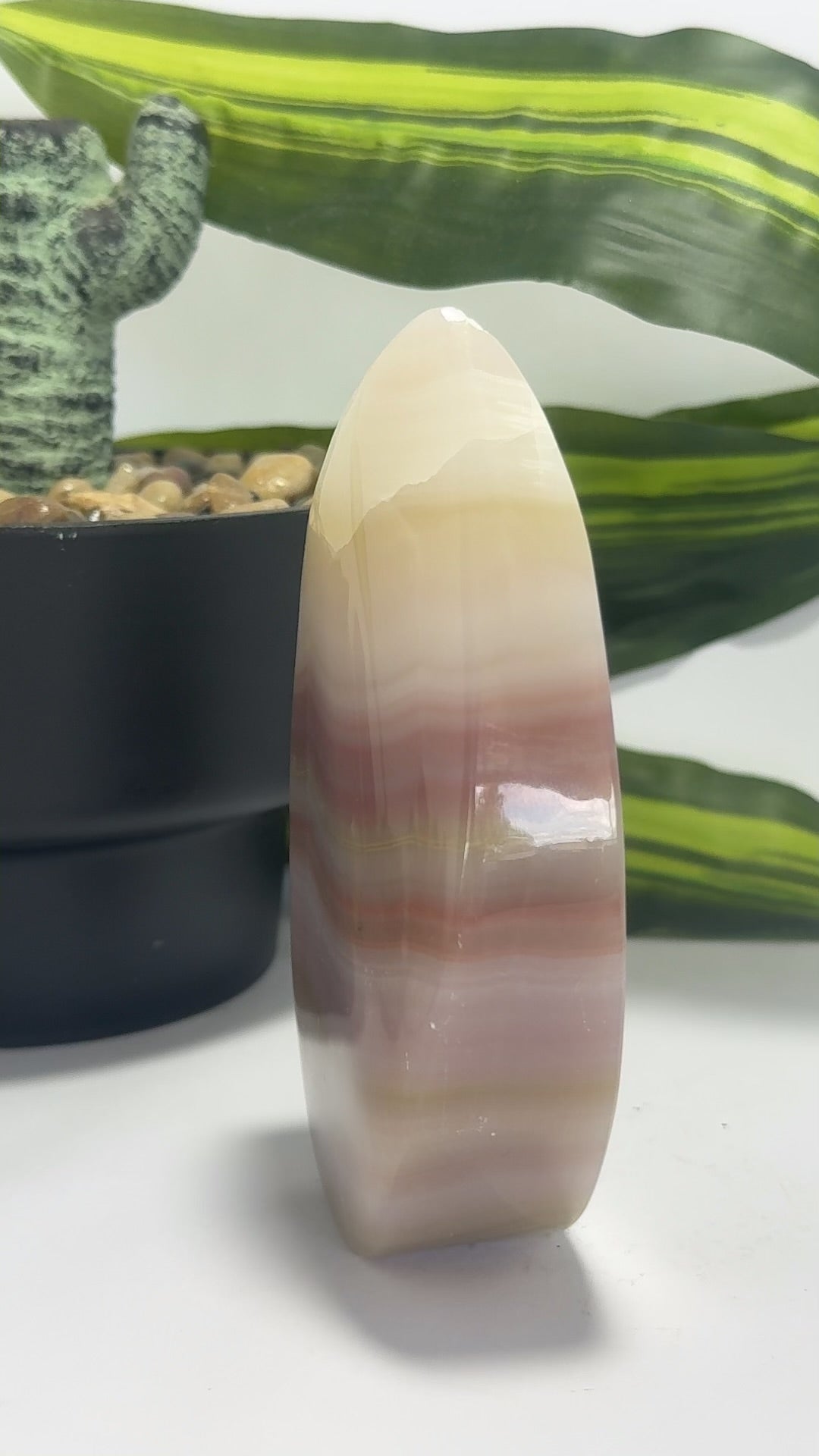 Pink Pistachio Calcite Flame 502g