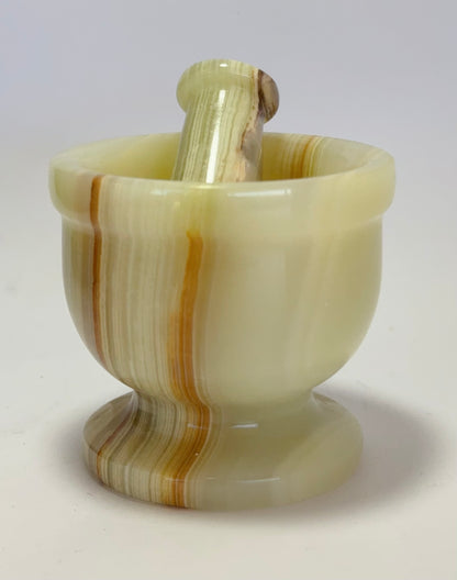 Green Banded Onyx Mortar and Pestle 428g