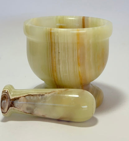 Green Banded Onyx Mortar and Pestle 428g