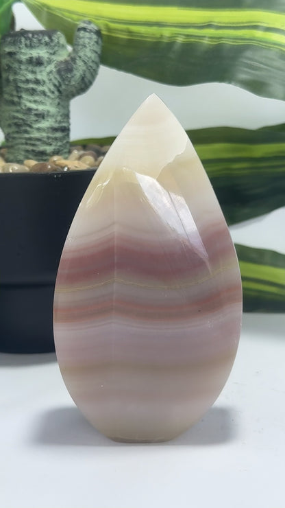 Pink Pistachio Calcite Flame 502g