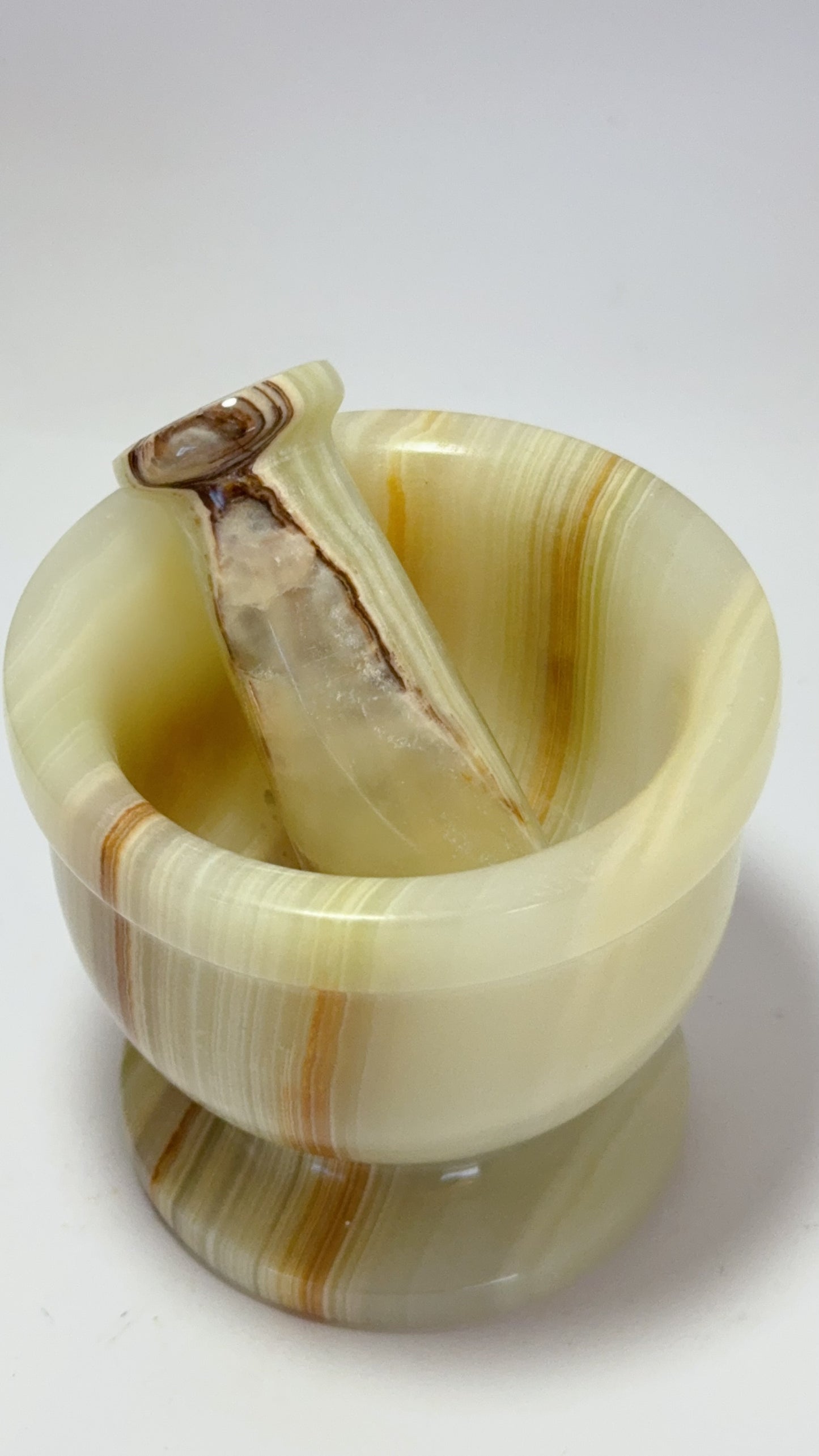 Green Banded Onyx Mortar and Pestle 428g