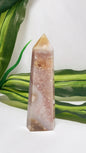 Pink Amethyst and Flower Agate Tower 174g