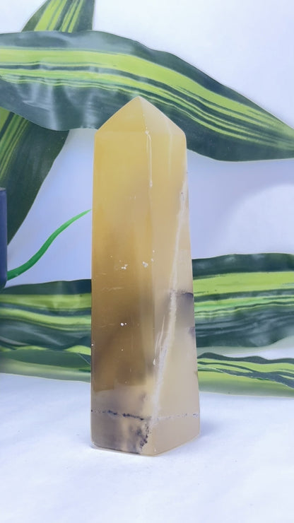 Fingerprint Lemon Calcite Tower 286g