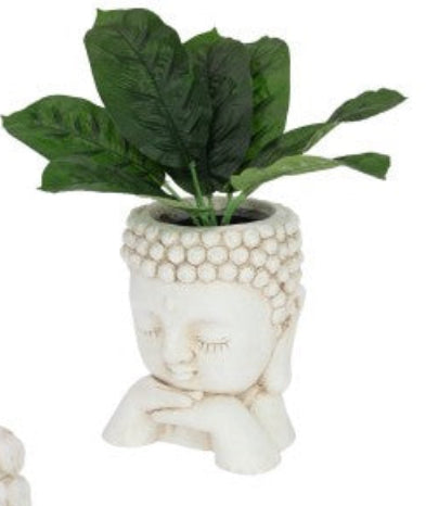 Cream Buddha Praying  Planter 20cm