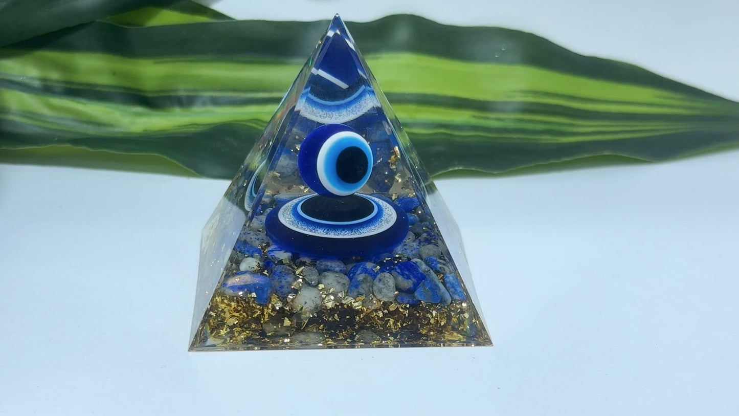 All Seeing Evil Eye Orgonite Pyramid