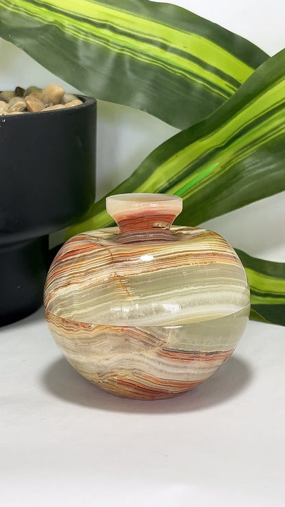 Green Banded Onyx Apple Bowl 294g