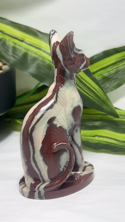 Zebra Jasper Egyptian Cat 518g