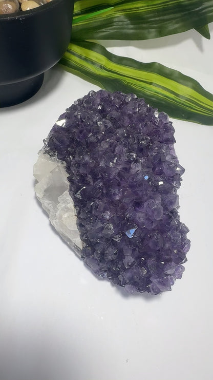 Amethyst Cluster Freeform with Calcite 1.3kg