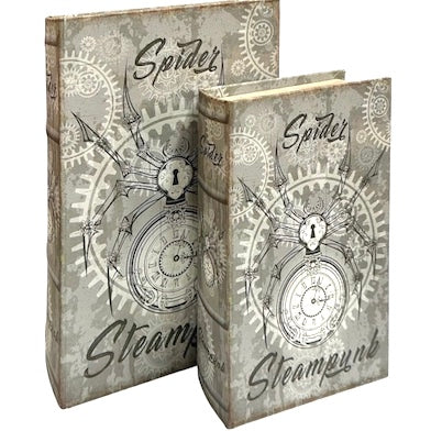 Set of 2 Book Boxes with Spider Design