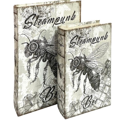 Set of 2 Book Boxes with Fly Design