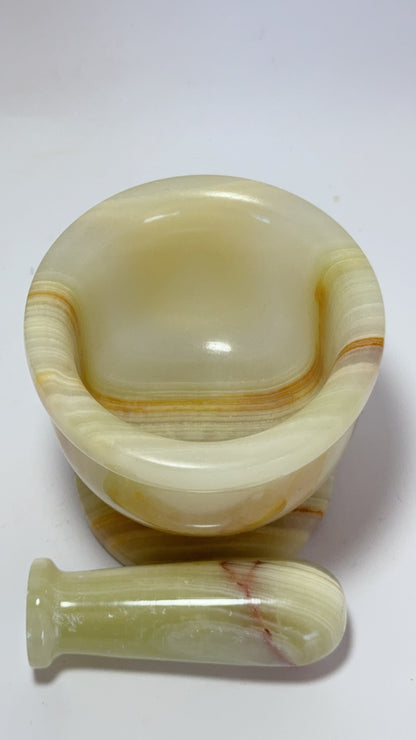 Green Banded Onyx Mortar and Pestle 428g