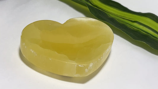 Lemon Calcite Heart Bowl 224g