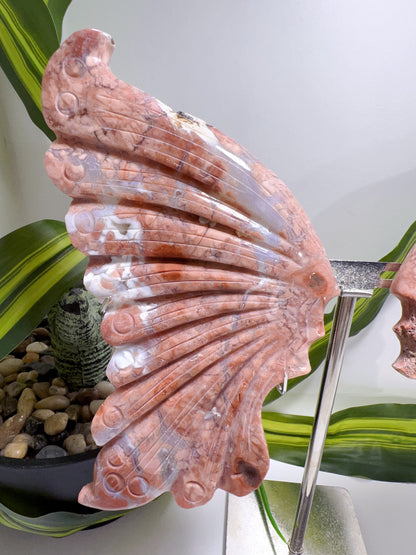 Pink Agate Butterfly Wings 540g