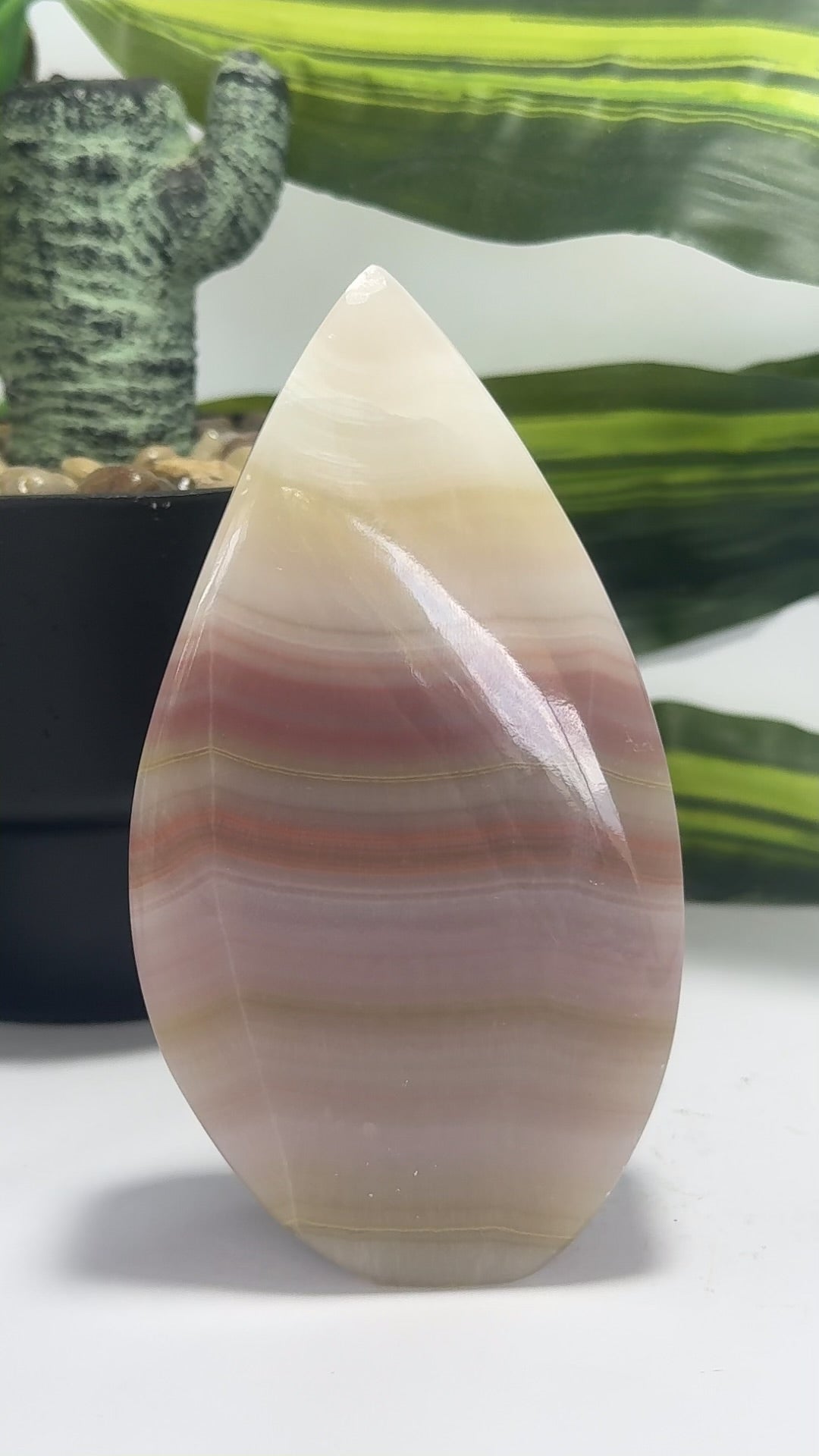 Pink Pistachio Calcite Flame 502g