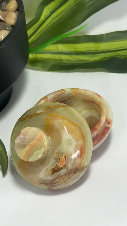 Green Banded Onyx Apple Bowl 278g