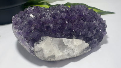 Amethyst Cluster Freeform with Calcite 1.3kg