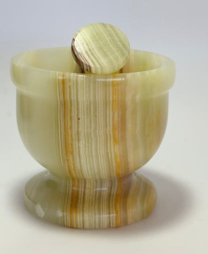 Green Banded Onyx Mortar and Pestle 428g