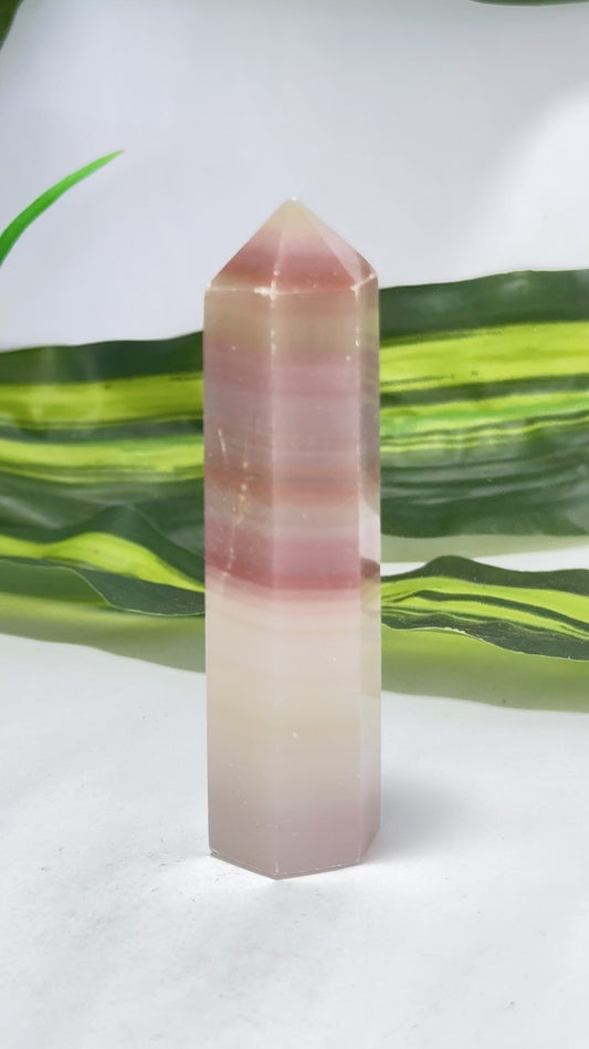 Pink Pistachio Calcite Point 86g