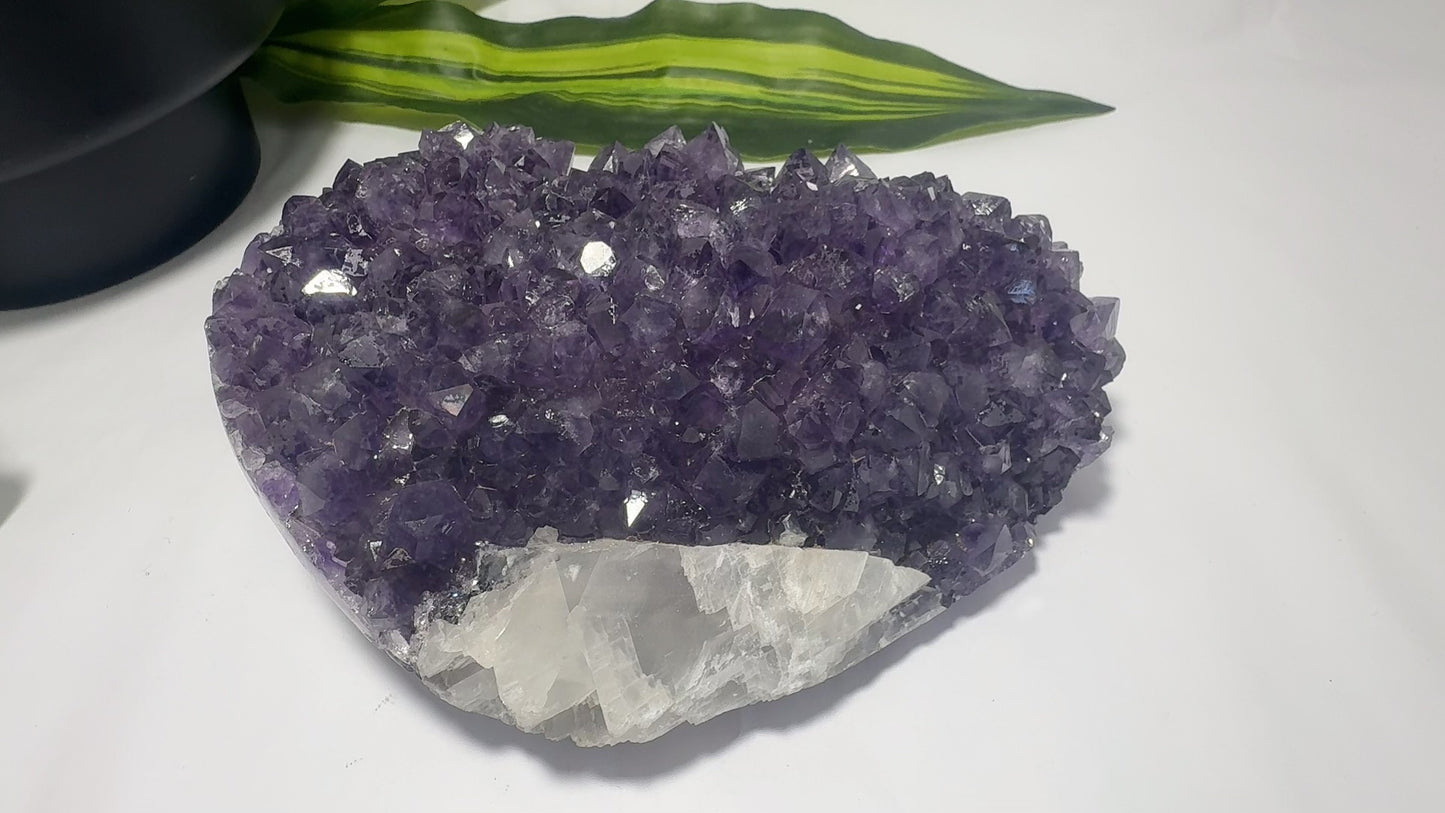 Amethyst Cluster Freeform with Calcite 1.3kg