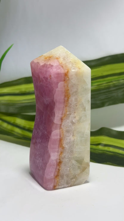 Pink Aragonite Tower 338g