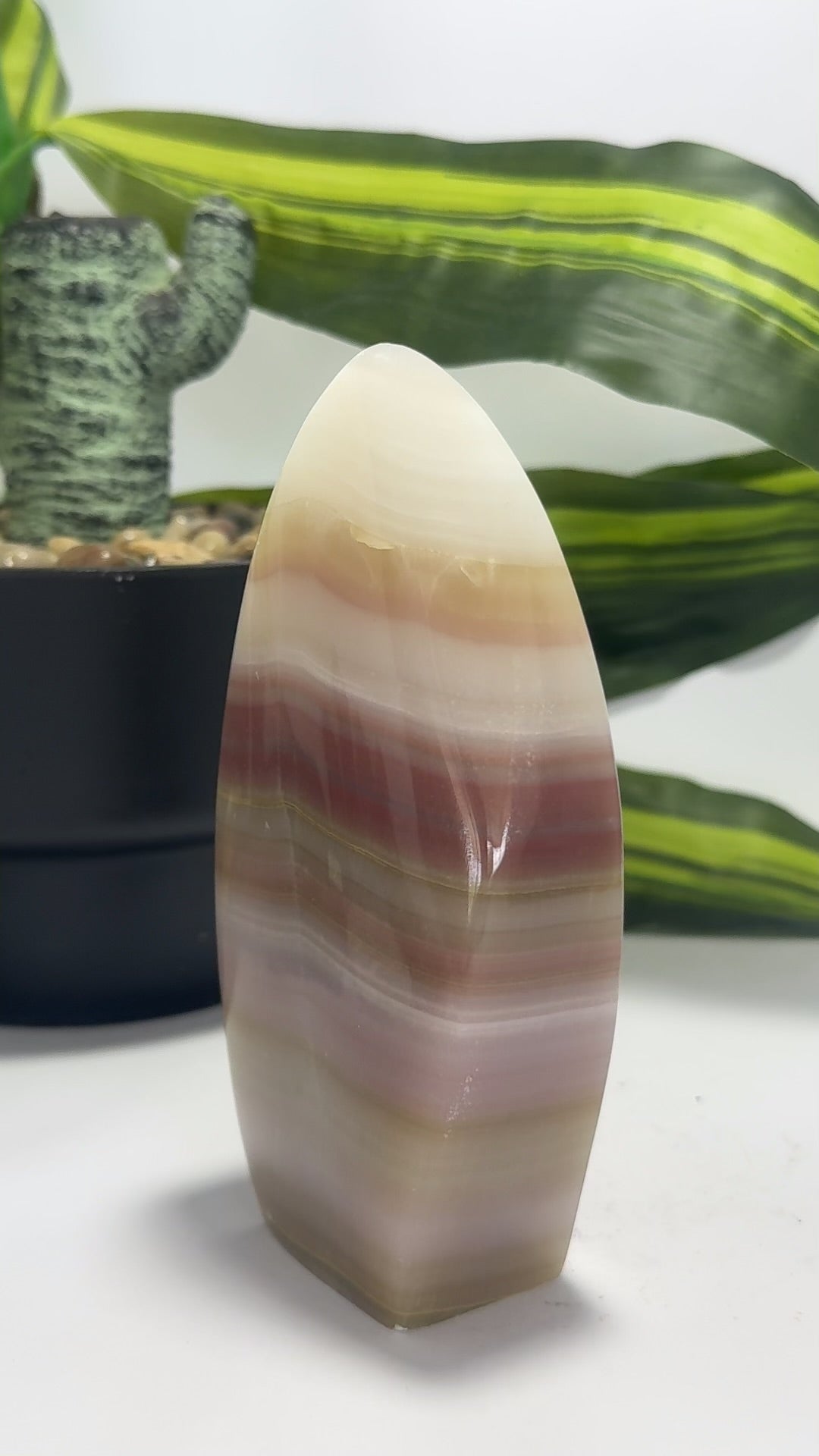 Pink Pistachio Calcite Flame 522g